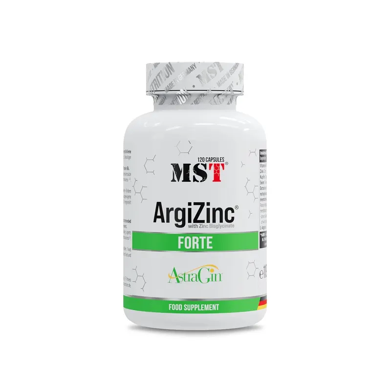 L-аргінін, цинк MST Nutrition ArgiZinc Forte, 120 капсул для підтримки загального самопочуття