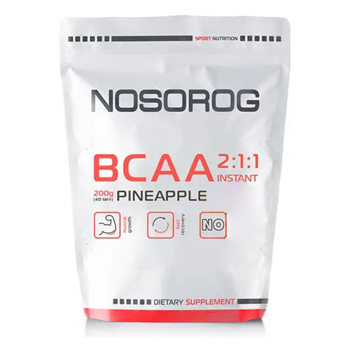 Амінокислота BCAA Nosorog BCAA 2:1:1, 200 грам - Без смаку