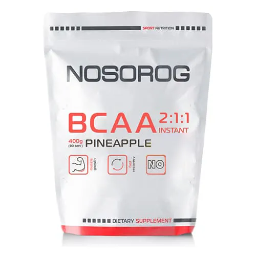 Амінокислота BCAA Nosorog BCAA 2:1:1, 400 грам - Без смаку