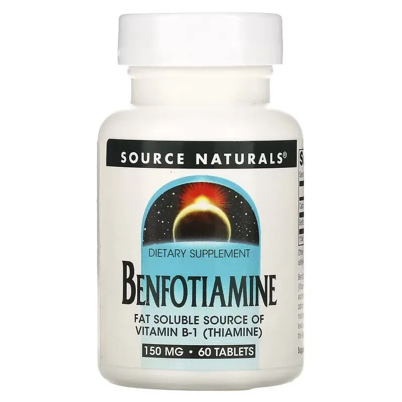 Бенфотіамін Source Naturals Benfotiamine 150 mg, 60 таблеток