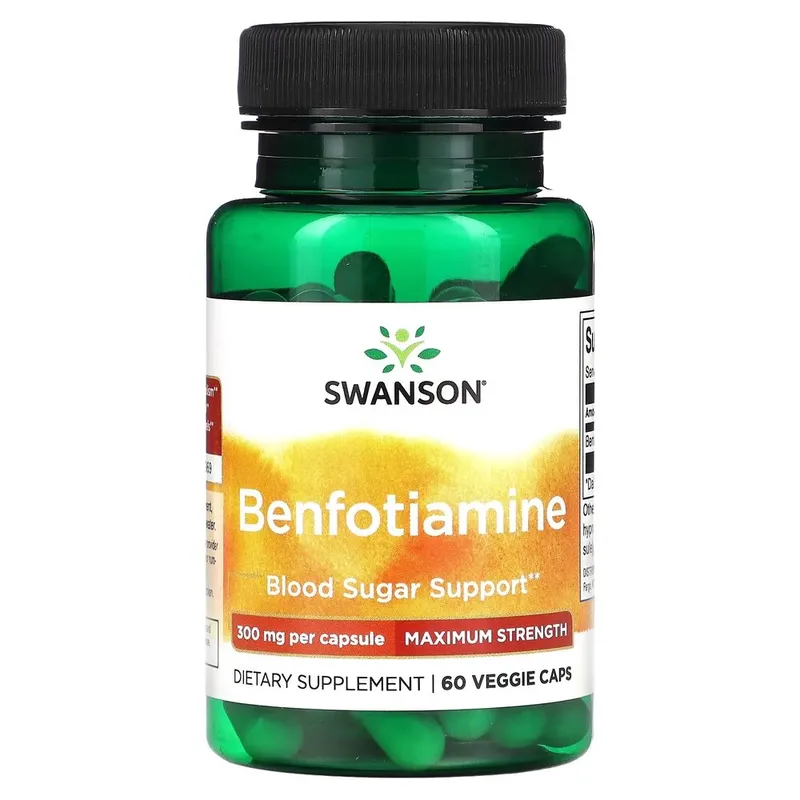 Вітамін B1 Swanson Benfotiamine 300 mg Maximum Potency, 60 вегакапсул