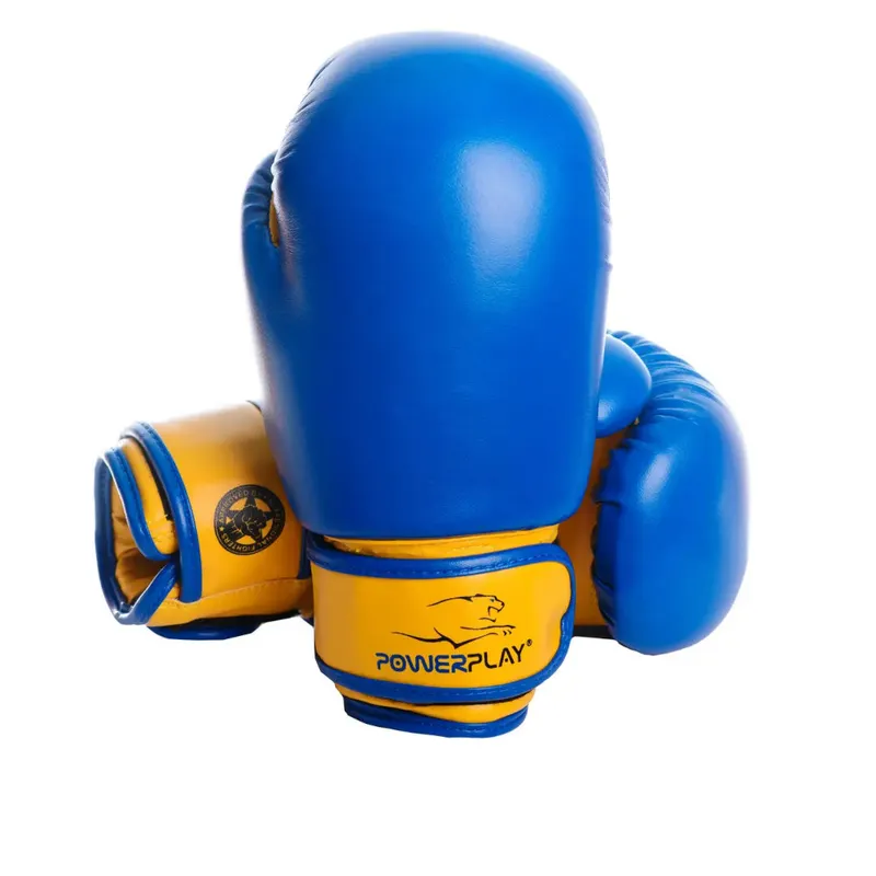 Дитячі рукавиці для боксу Power Play PP 3004, Blue/Yellow - 8 унцій