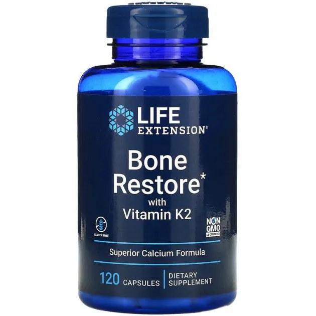 Вітаміни та мінерали Life Extension Bone Restore with Vitamin K2, 120 капсул