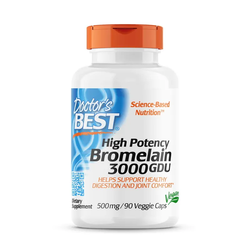 Натуральна добавка Doctor's Best Bromelain 3000 GDU, 90 вегакапсул