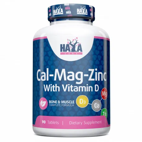 Вітаміни та мінерали Haya Labs Calcium Magnesium and Zinc with Vitamin D, 90 таблеток