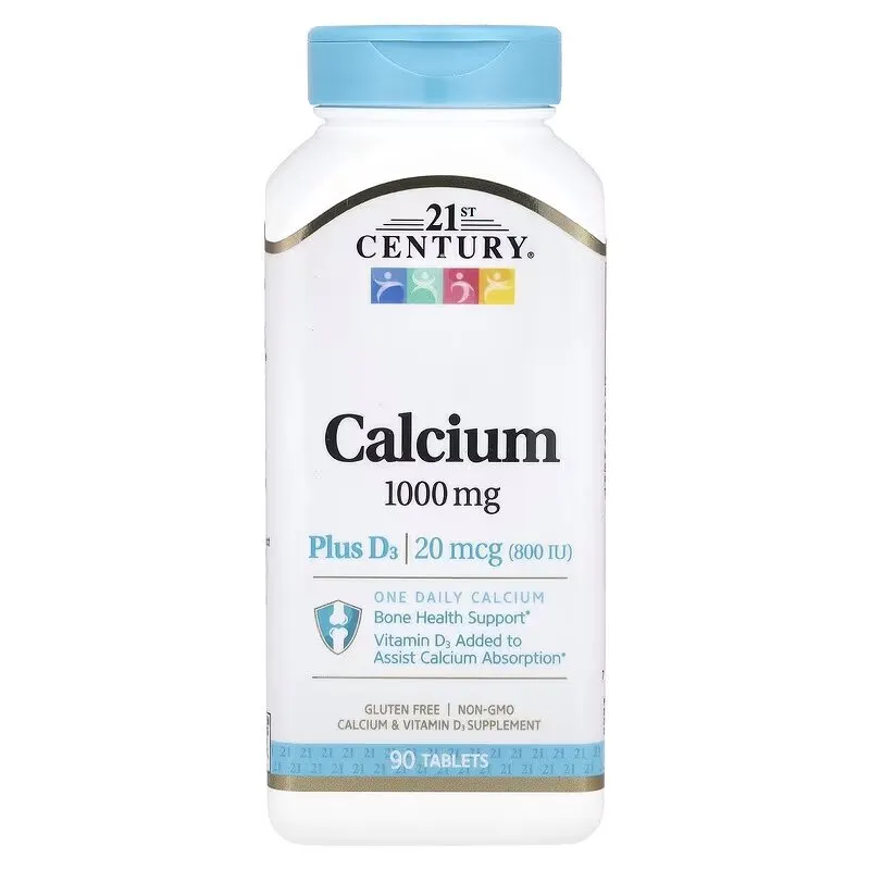 Кальцій і вітамін D 21st Century Calcium Plus D3, 90 таблеток