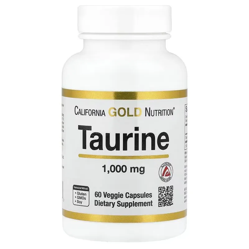 Таурин California Gold Nutrition L-Taurine 1000 mg, 60 вегакапсул