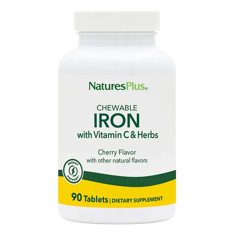 Вітаміни та мінерали Natures Plus Chewable Iron, 90 таблеток