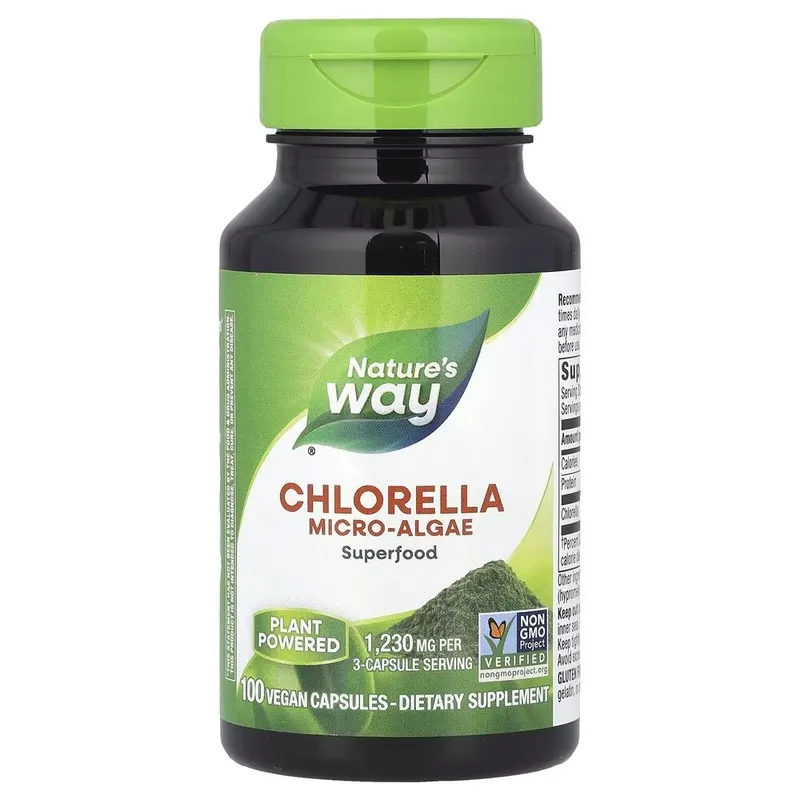Хлорелла Nature's Way Chlorella Micro-Algae, 100 вегакапсул для підтримки імунної системи