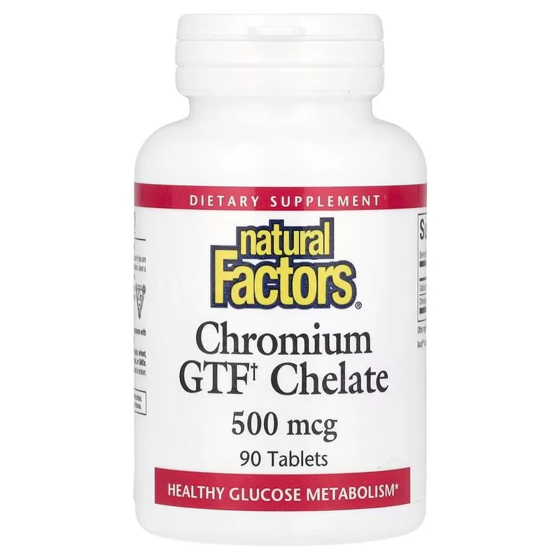 Хелат хрому Natural Factors Chromium GTF Chelate 500 mcg, 90 таблеток
