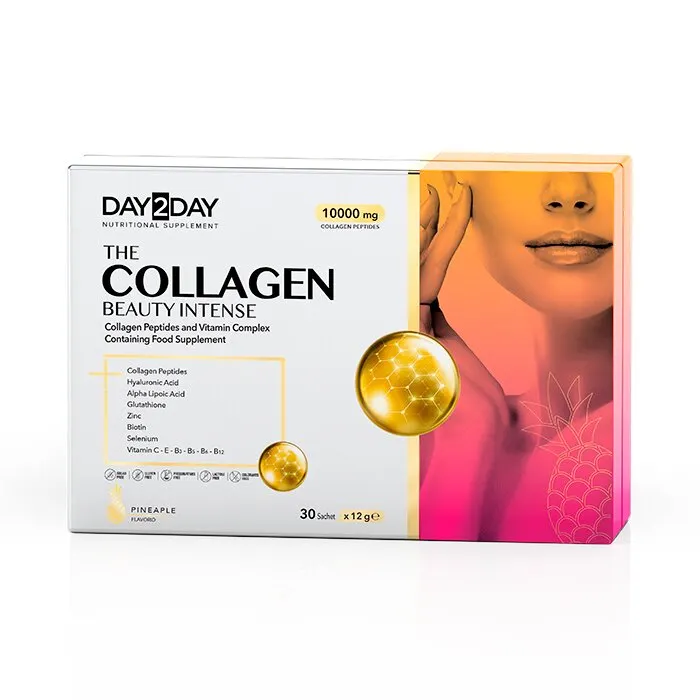 Колаген Orzax Day2Day The Collagen Beauty Intense Bovine, 30 пакетиків - Ананас для підтримки здоров'я шкіри