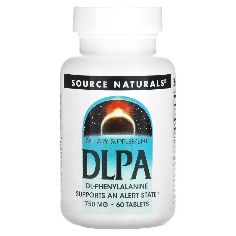 Амінокислота Source Naturals DLPA 750 mg, 60 таблеток