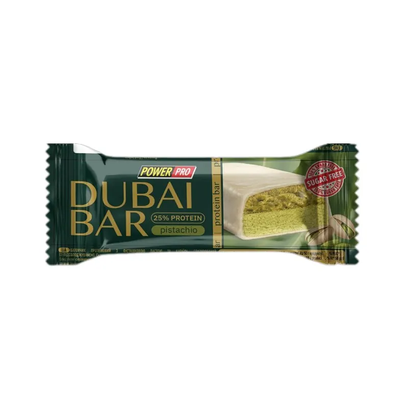 Батончик Power Pro Dubai Bar Sugar Free, 50 грам - Фісташка
