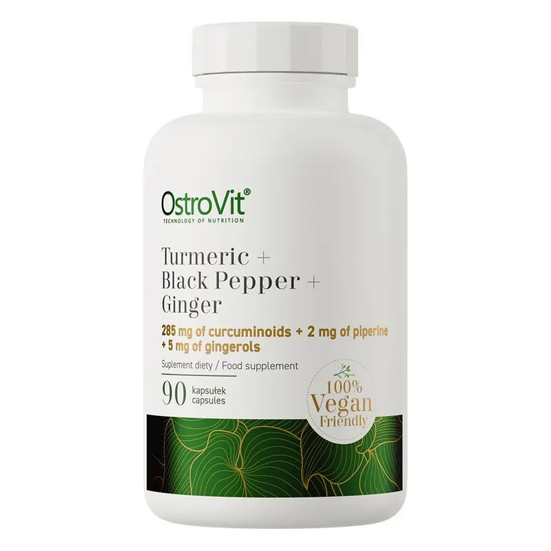 Вітаміни та мінерали OstroVit Vege Turmeric + Black Pepper + Ginger, 90 вегакапсул