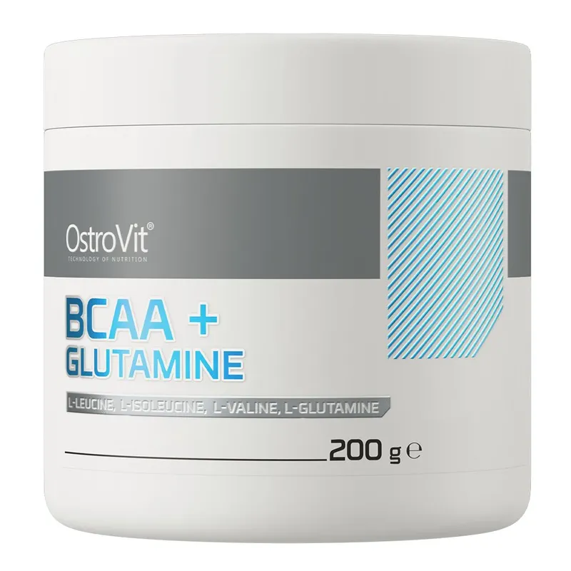 Амінокислота BCAA OstroVit BCAA + Glutamine, 200 грам - Полуниця-чорниця