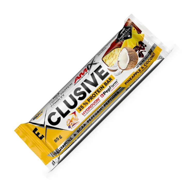 Батончик AMIX Exclusive Protein Bar, 85 грам - Ананас-кокос