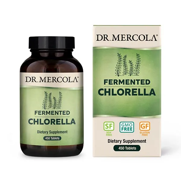 Натуральна добавка Dr. Mercola Fermented Chlorella, 450 таблеток