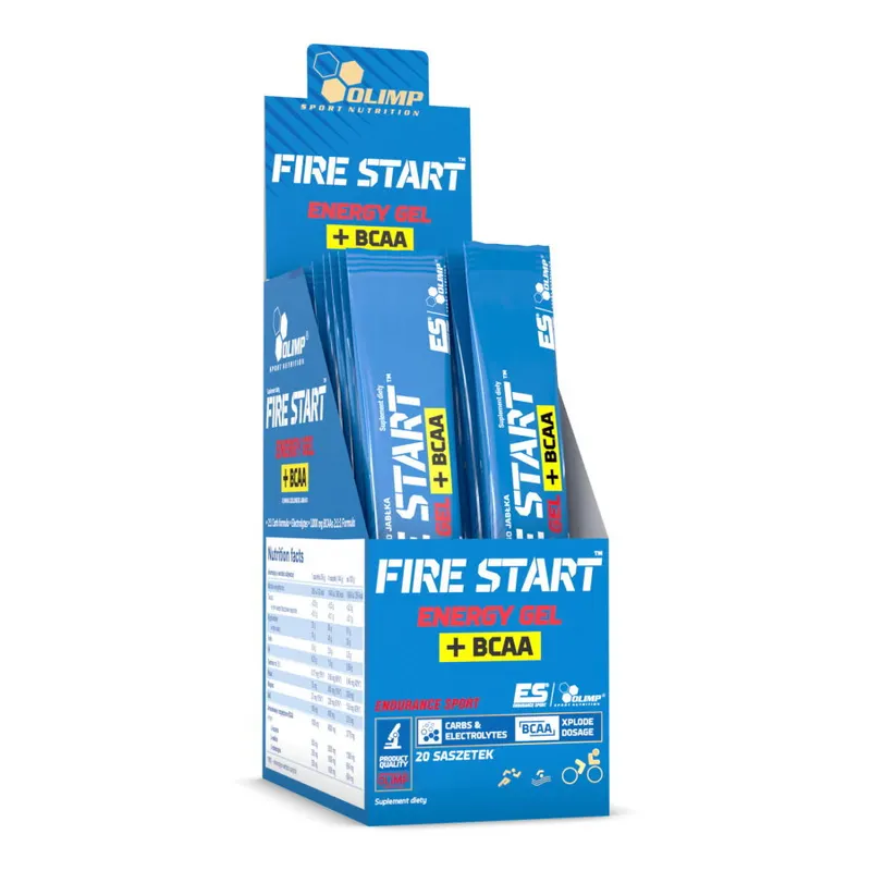 Передтренувальний комплекс Olimp Sport Nutrition Fire Start Energy Gel + BCAA, 20*36 грам - Апельсин