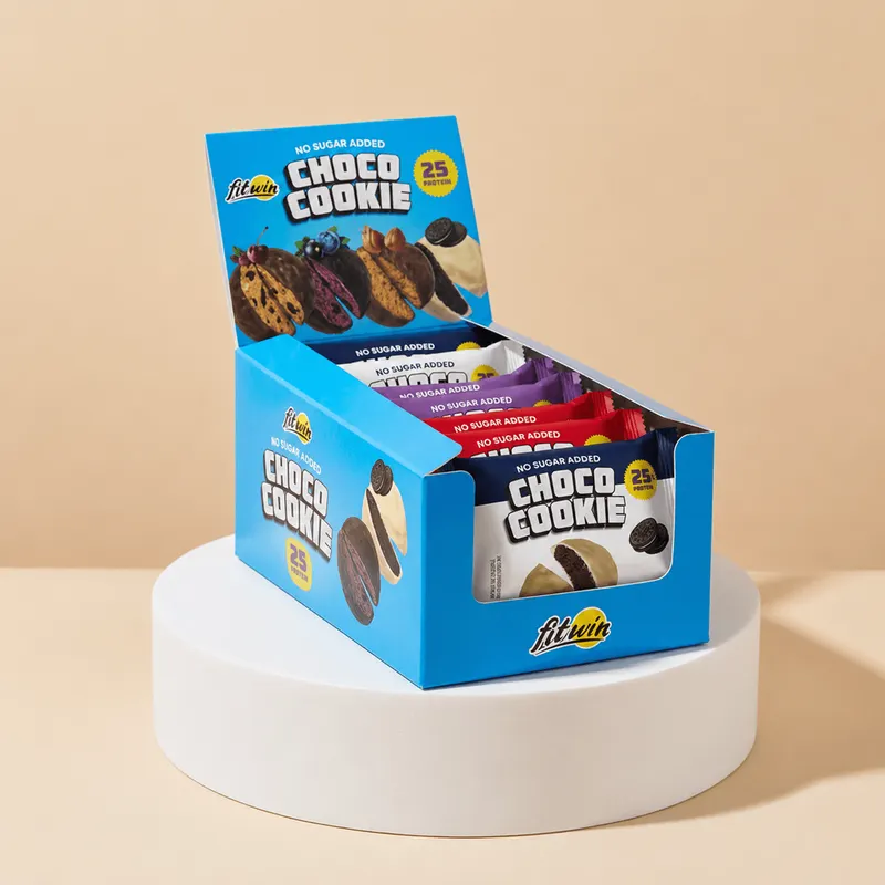 Мікс протеїнового печива FitWin Protein Cookie 25% Glazed, 8*40 грамів MIX