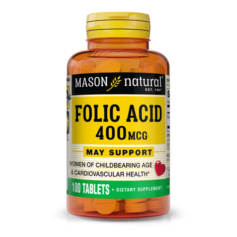 Вітаміни та мінерали Mason Natural Folic Acid 400 mcg, 100 таблеток