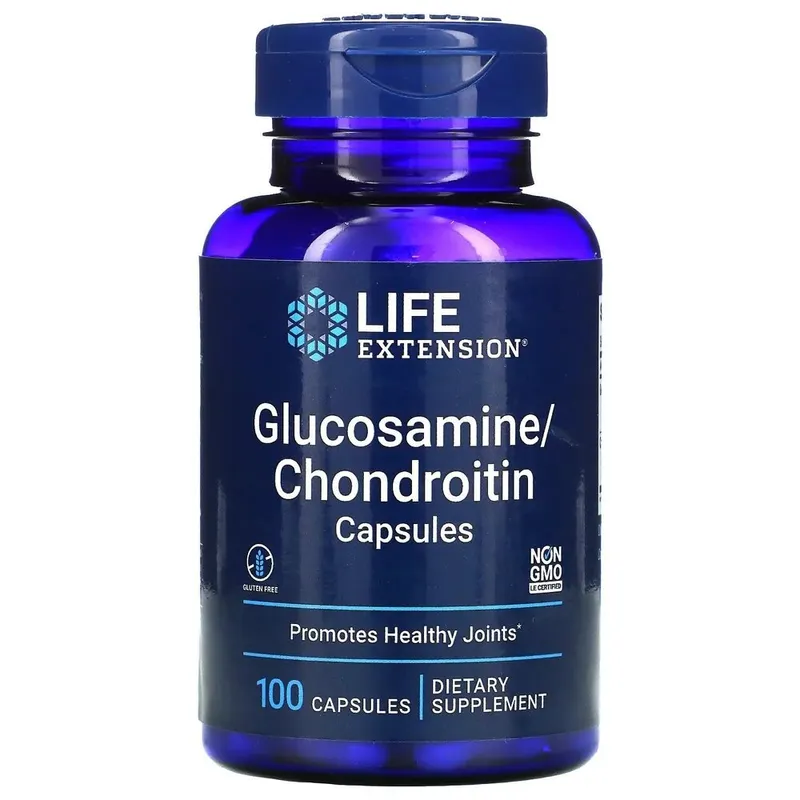 Глюкозамін та хондроїтин Life Extension Glucosamine/Chondroitin, 100 капсул для підтримки хрящів та суглобів