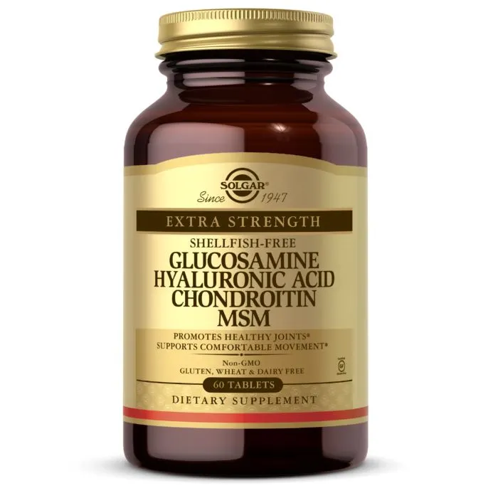 Препарат для суглобів і зв'язок Solgar Glucosamine Hyaluronic Acid Chondroitin MSM, 60 таблеток