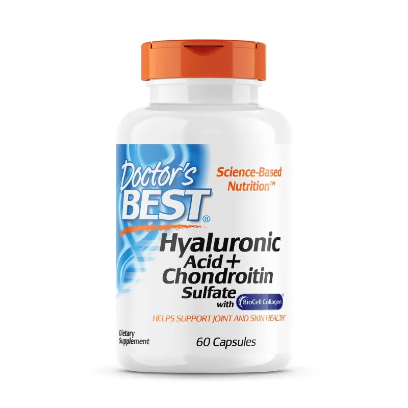 Препарат для суглобів і зв'язок Doctor's Best Hyaluronic Acid with Chondroitin Sulfate, 60 капсул