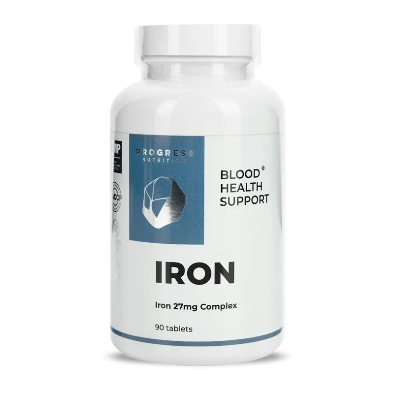 Залізо Progress Nutrition Iron Complex, 90 таблеток з цинком та вітамінами В6,9,12