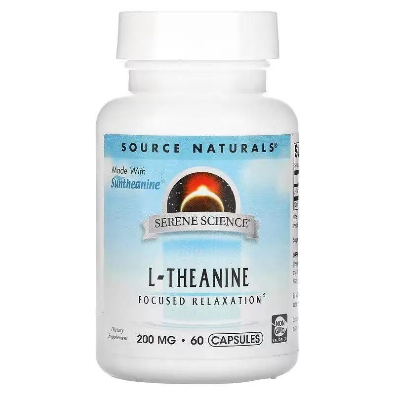 L-теанін Source Naturals L-Theanine 200 mg, 60 капсул