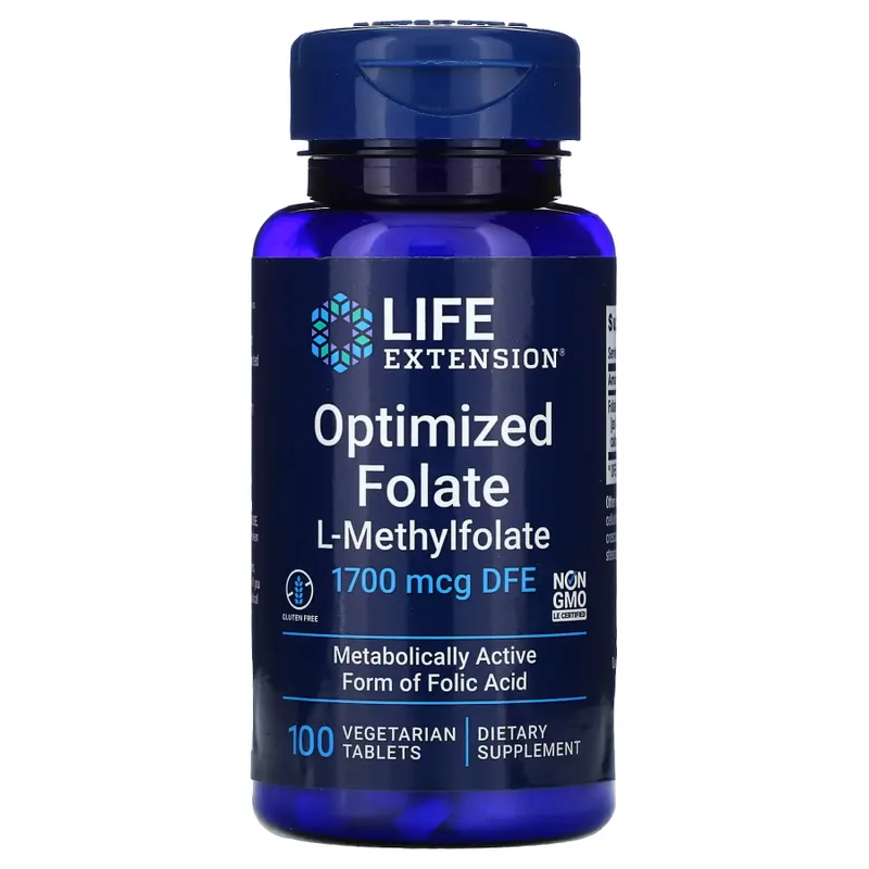 Вітаміни та мінерали Life Extension Optimized Folate 1700 mcg, 100 таблеток