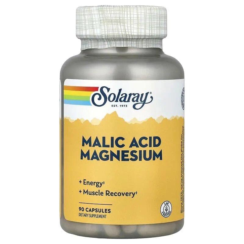 Магній з яблучною кислотою Solaray Malic Acid Magnesium, 90 капсул