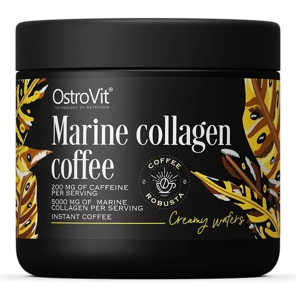 Кава OstroVit Marine Collagen Coffee, 150 грам - Вершкові вафлі з морським колагеном