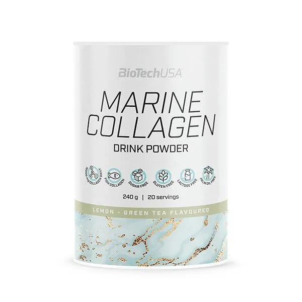 Морський колаген BioTech Marine Collagen, 240 грам - Зелений чай з лимоном