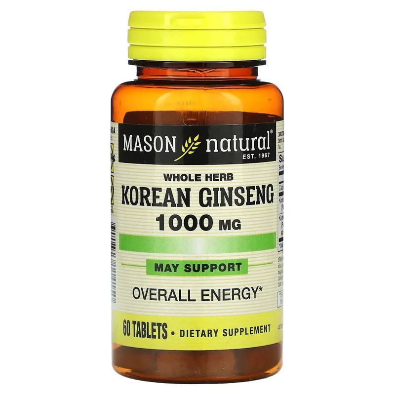 Корейський женьшень Mason Natural Korean Ginseng Whole Herb, 60 таблеток