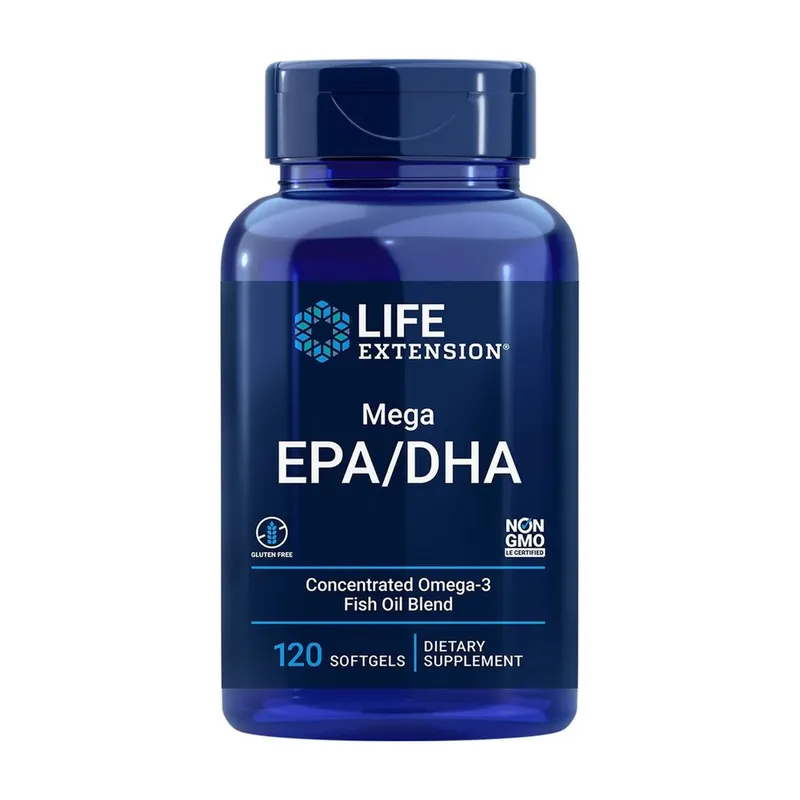 Омега-3 Life Extension Mega EPA/DHA, 120 капсул для підтримки серця иа суглобів