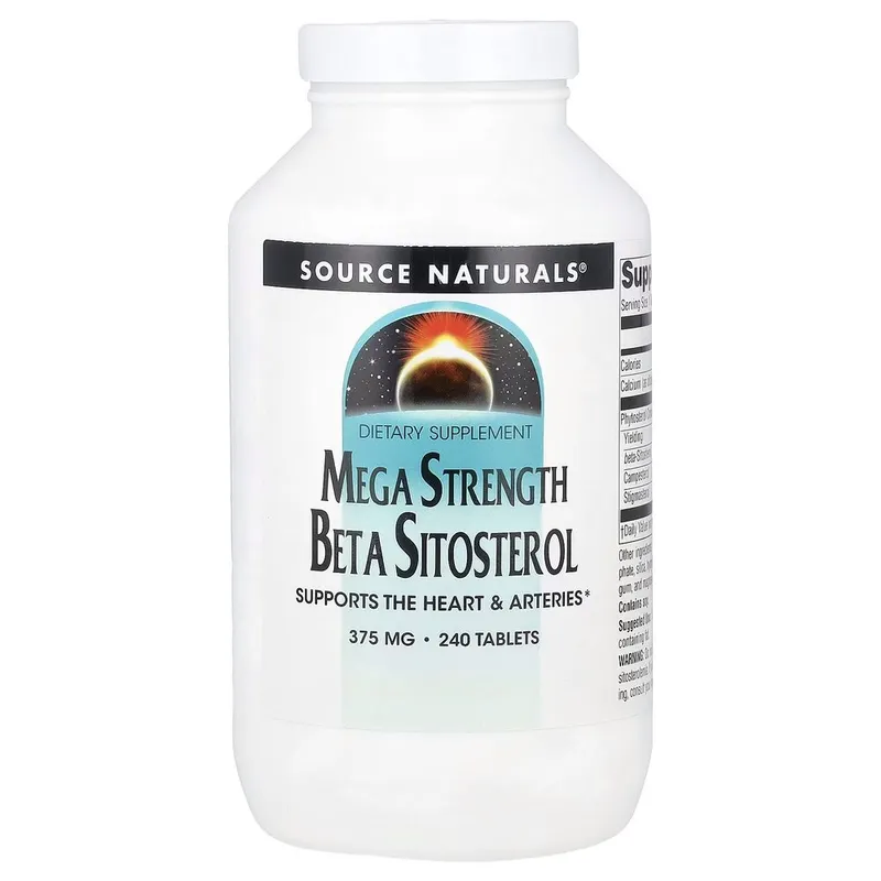 Фітостероли Source Naturals Beta Sitosterol 375 mg Mega Strength, 240 капсул