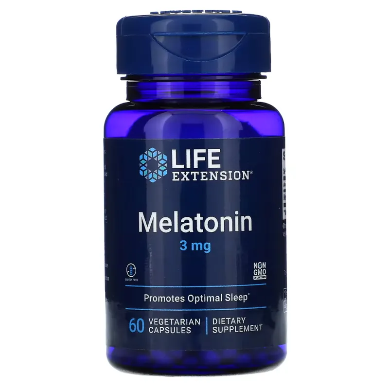 Натуральна добавка Life Extension Melatonin 3 mg, 60 вегакапсул