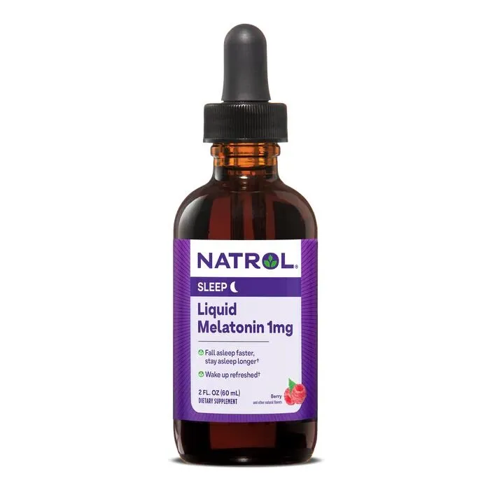 Мелатонін Natrol Melatonin 1 mg Liquid, 60 мл - Полуниця для сну