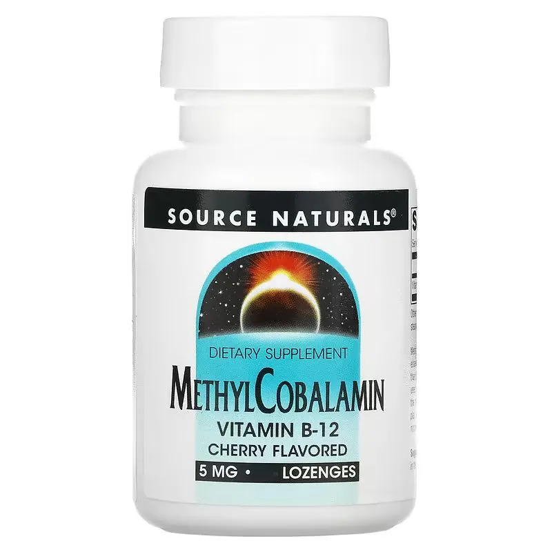 Вітаміни та мінерали Source Naturals Methylcobalamin 5 mg, 30 льодяників - Вишня