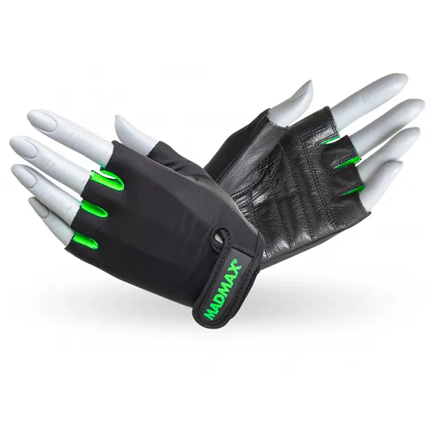 Рукавички для фітнесу MAD MAX Rainbow MFG 251, Black/Green - S