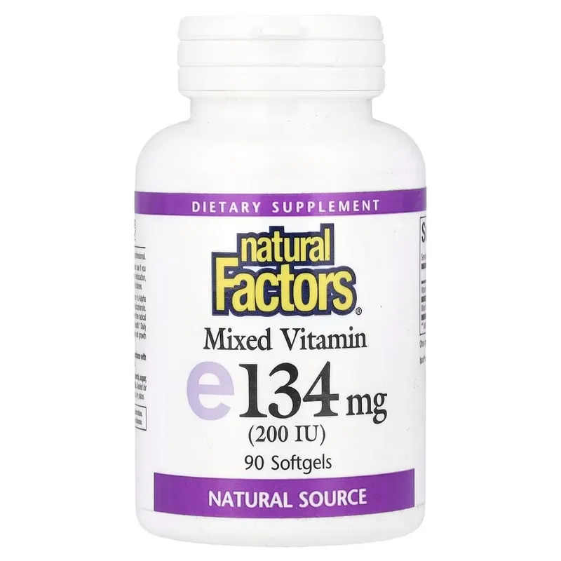 Суміш токоферолів Natural Factors Mixed Vitamin E 134 mg, 90 капсул для антиоксидантного захисту