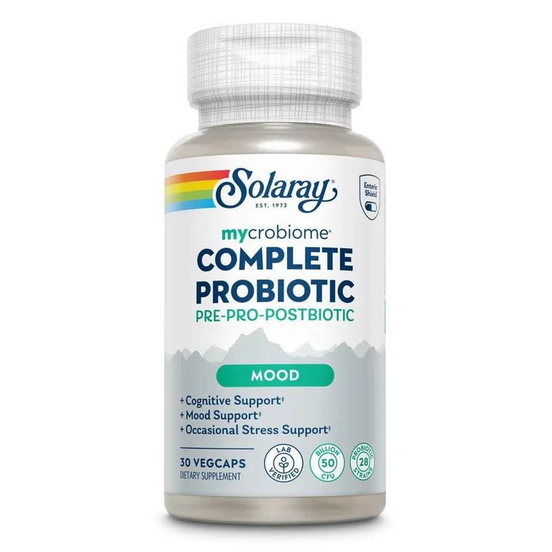 Пробіотичний комплекс для настрою Solaray Mycrobiome Complete Probiotic Mood, 30 вегакапсул