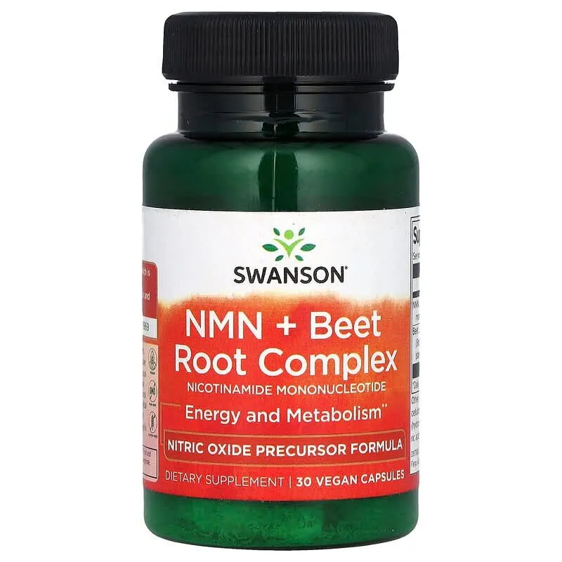Натуральна добавка Swanson NMN + Beet Root Complex, 30 вегакапсул
