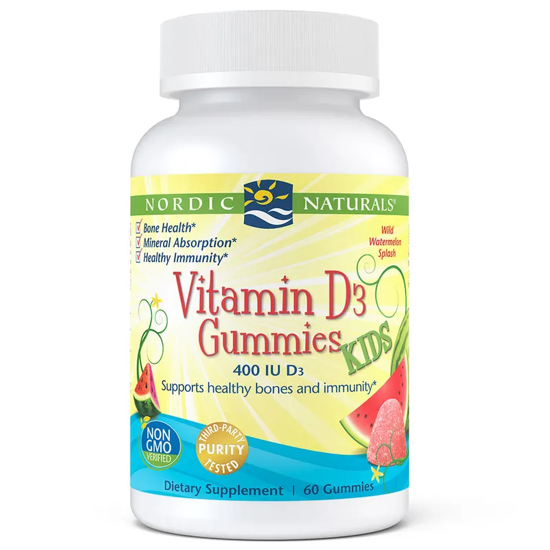 Вітамін D для дітей Nordic Naturals Vitamin D3 Kids, 60 жувальних цукерок - Кавун