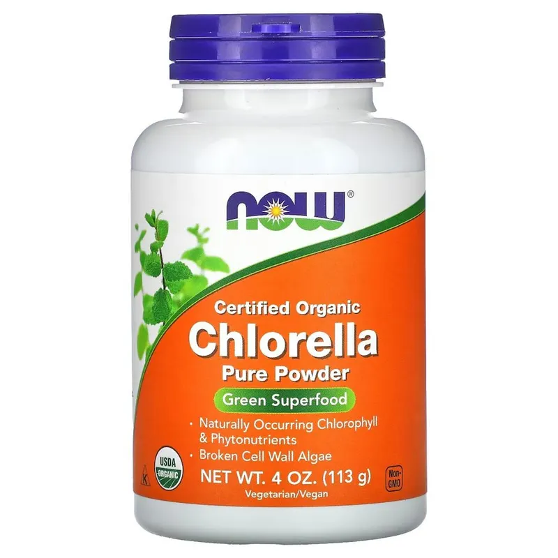 Натуральна добавка NOW Certified Organic Chlorella Powder, 113 грам