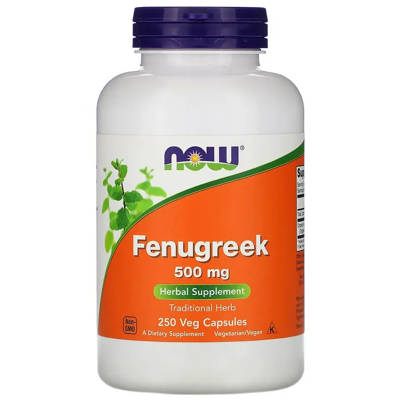 Натуральна добавка NOW Fenugreek 500 mg, 250 капсул