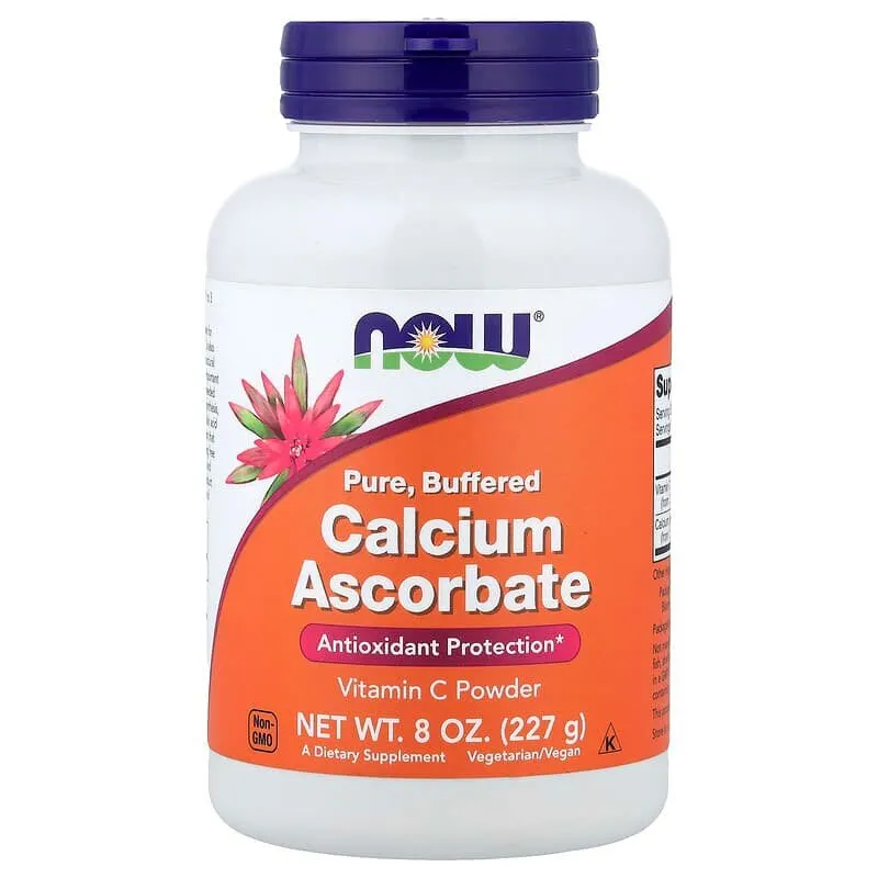 Вітаміни та мінерали NOW Calcium Ascorbate, 227 грам