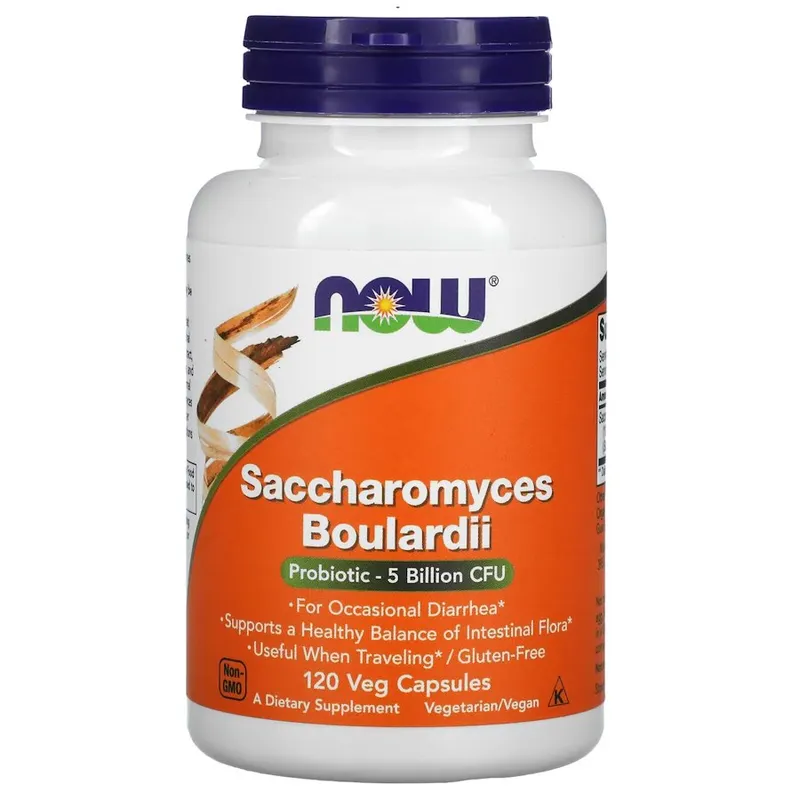Пробіотики і пребіотики NOW Saccharomyces Boulardi, 120 вегакапсул