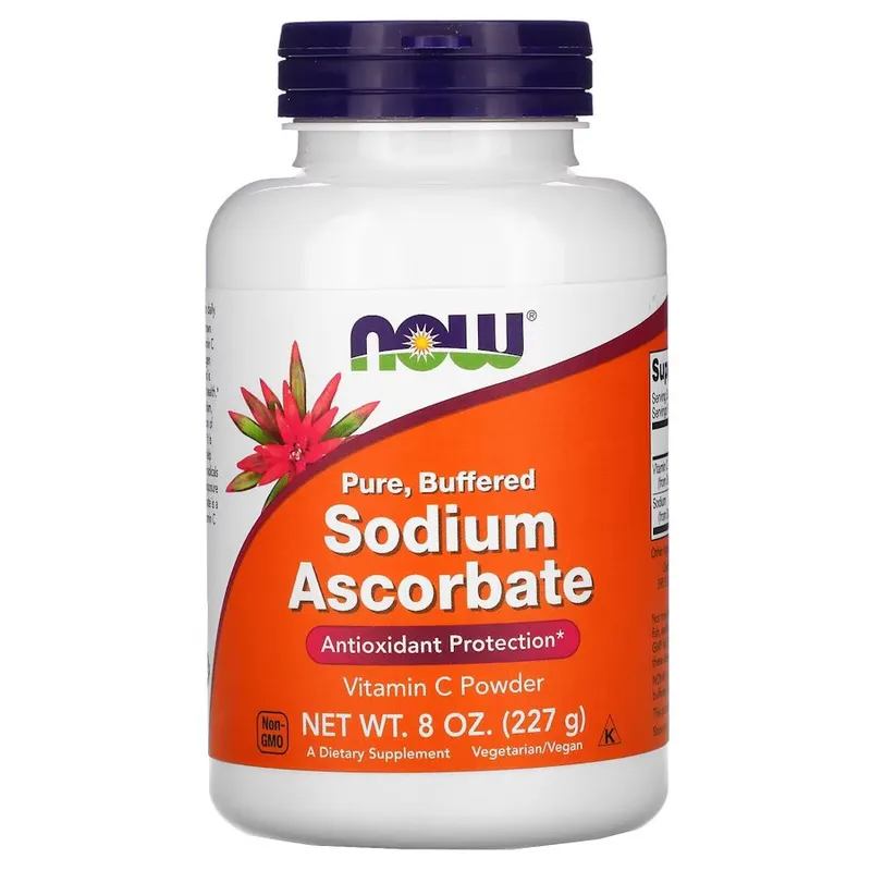Вітаміни та мінерали NOW Sodium Ascorbate, 227 грам