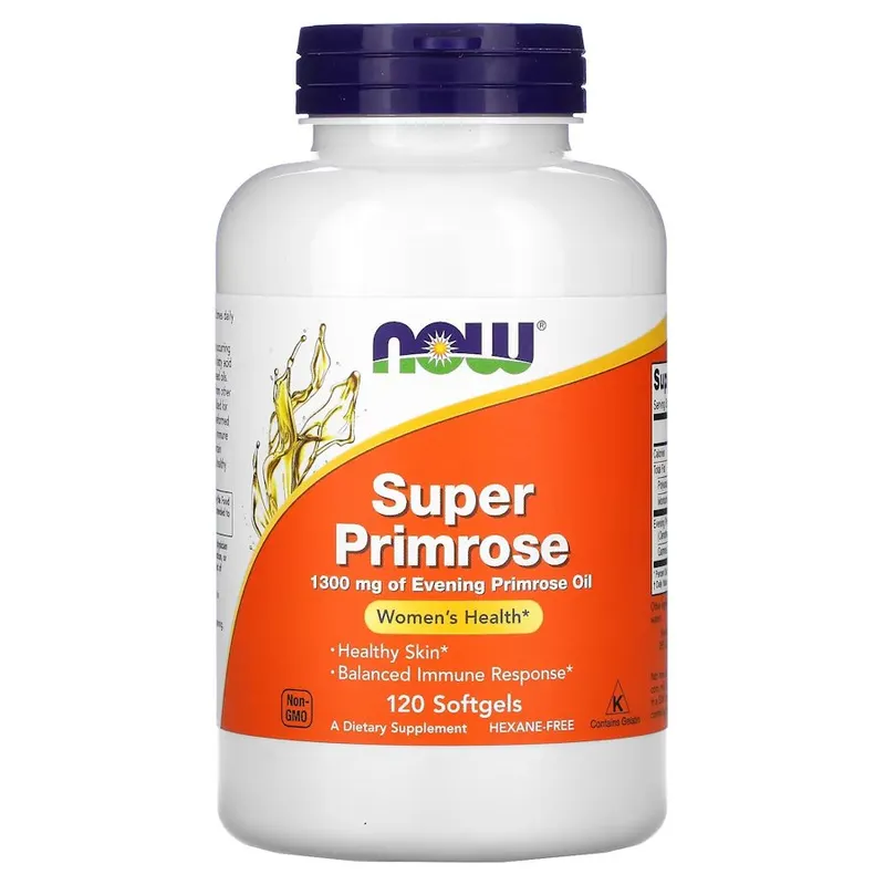 Жирні кислоти NOW Super Primrose 1300 mg, 120 капсул